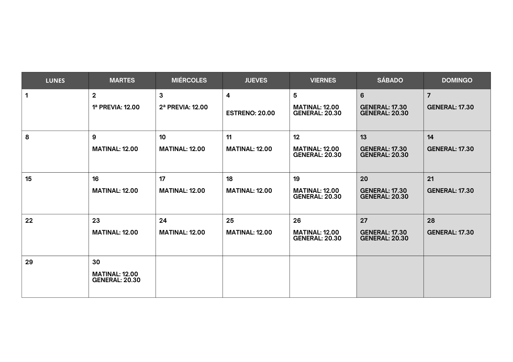 Calendario Abril - Sueños