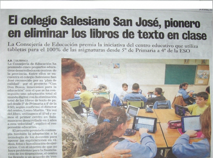 El Colegio Salesianos Pizarrales, pioneo en eliminar los libros de texto en clase