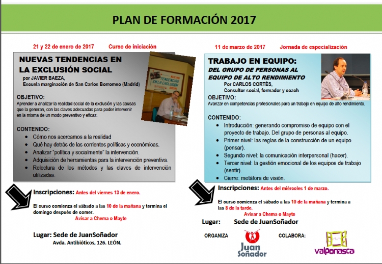 Formación de iniciación y especialización de la Fundación Juan Soñador