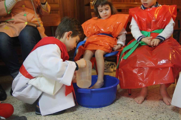 Representación de la última cena en Salesianos Lugo