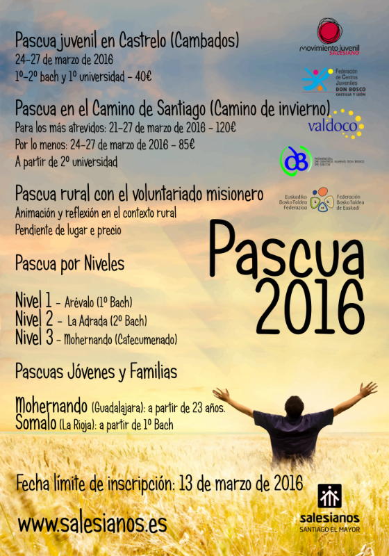 Publicado el calendario de las Pascuas 2016