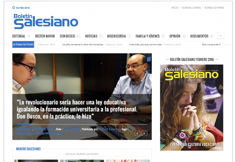 Nueva versión web del “Boletín Salesiano”