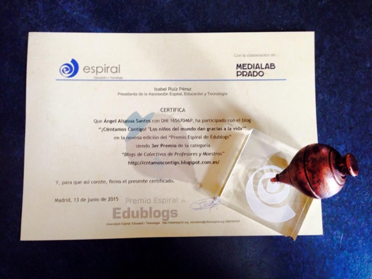 ¡C@ntamos Contigo! obtiene la peonza de bronce en Edublogs 2015